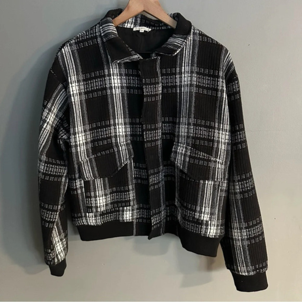 La Miel Plaid Bomber Jacket | Black/Grey/Red‎